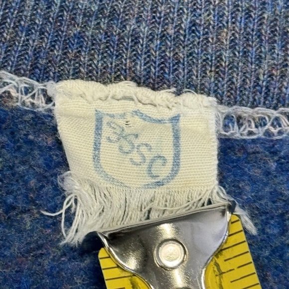 Vintage 60s Sigma Nu Sweater Mens Large Blue V Neck Long Sleeve College Frat - Picture 11 of 13